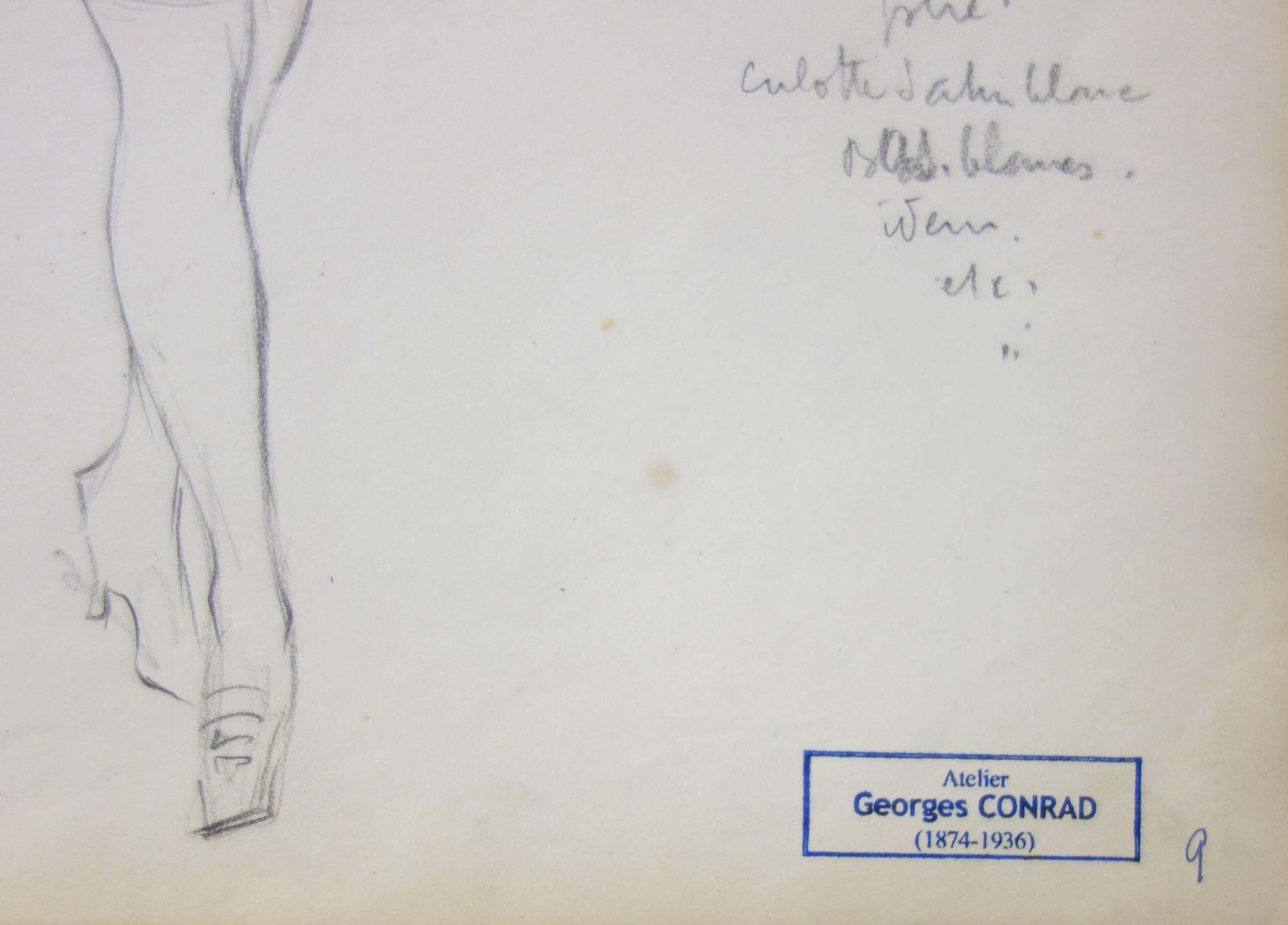 Georges Conradmoulin Rouge Dancer   Pencil Drawing   Circa 1916 photo furniture