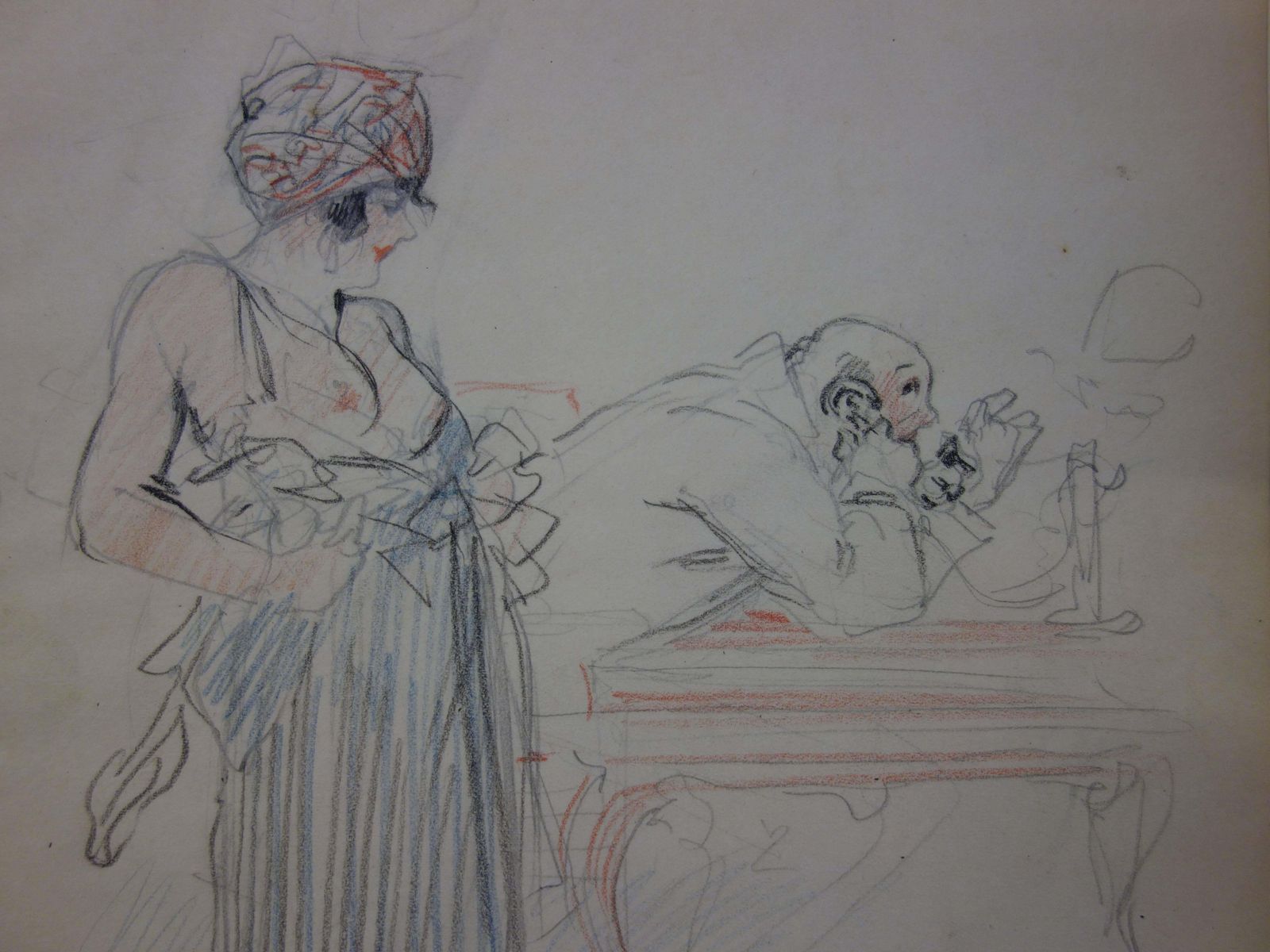 Georges Conradgentle Evening   Pencil Drawing   Circa 1914 photo Art