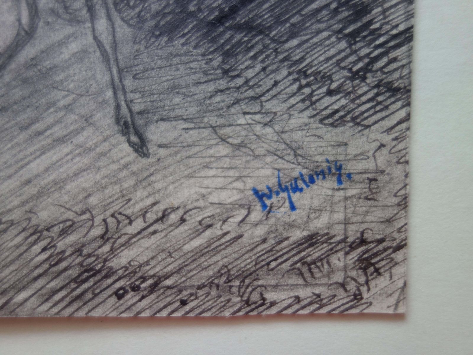 Demetrios Galanisangel Riding A Deer   Original Pencil And Ink Drawing   Signed photo for sale
