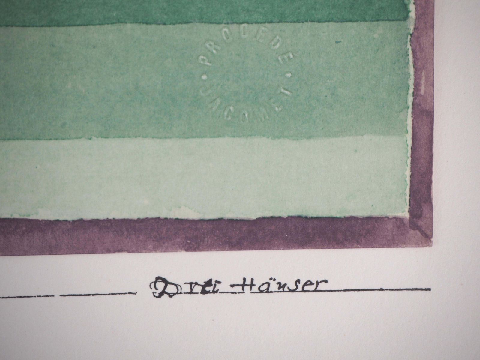 (After) Paul Kleethree House, Green Violet Gradation   Lithograph And Stencil1964 photo buy