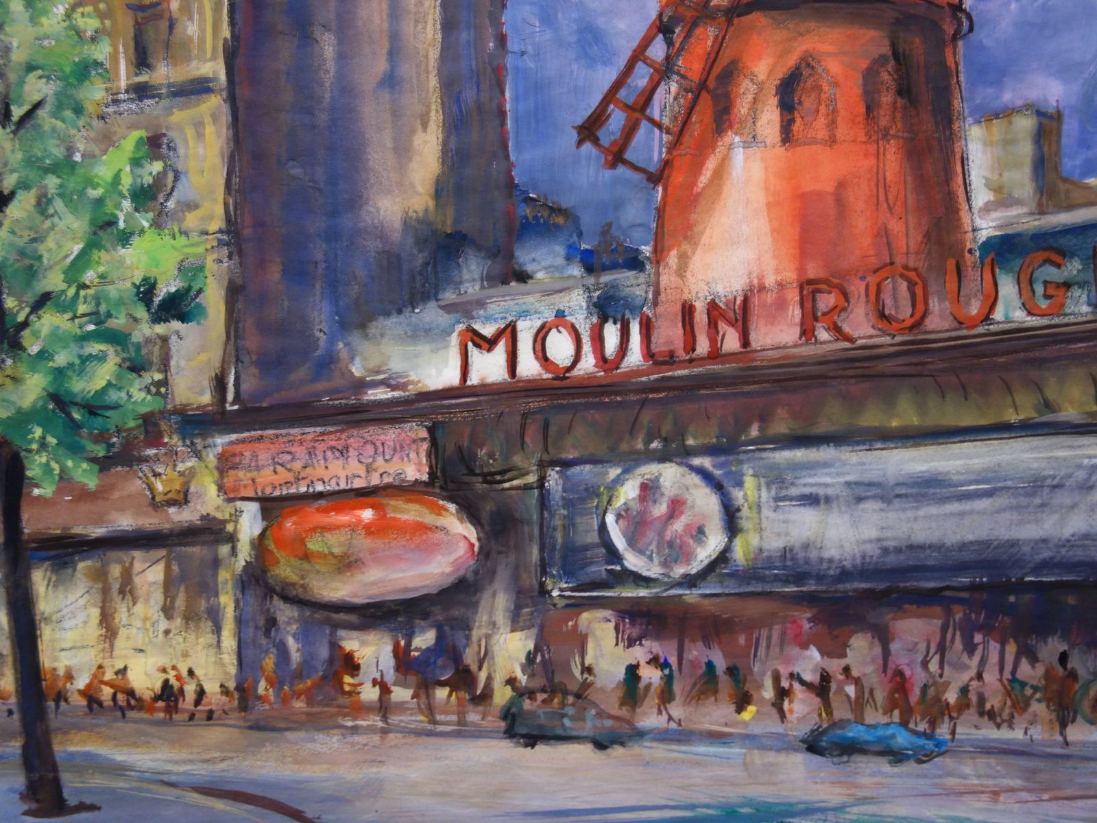 Gaston Coppensparis : Moulin Rouge Of Montmartre   Original Watercolor photo vinterior