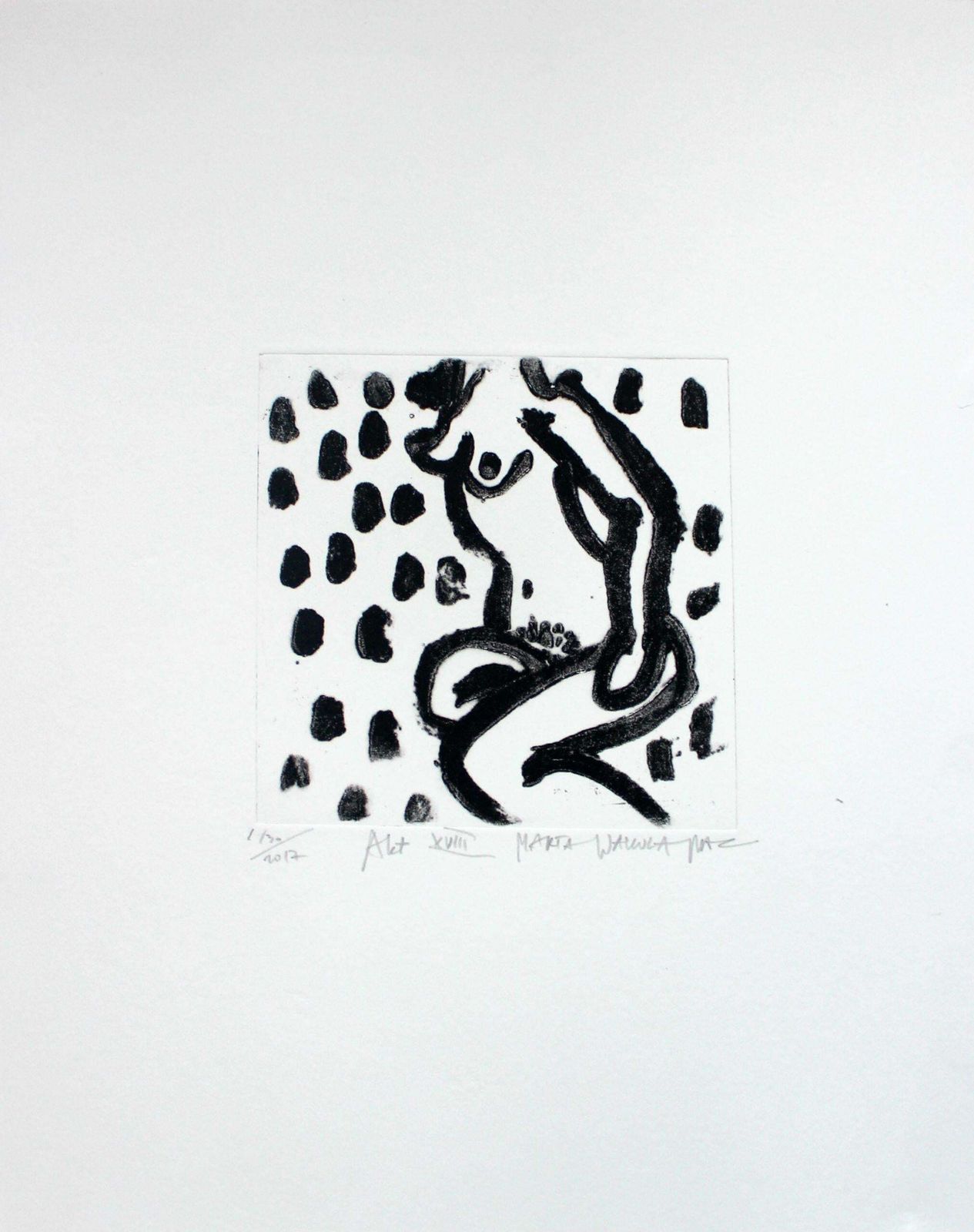 Marta Wakula Macnude XVIII   Xxi Century, Contemporary Figurative Drypoint Etching Print2017 photo Art