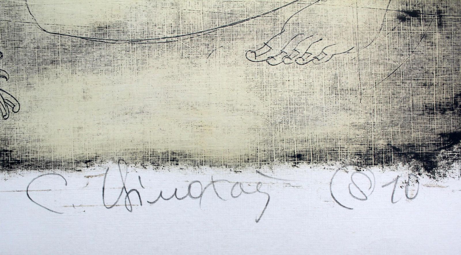Siergiej Timochowtwo Women With A Violin   Xxi Century, Contemporary Figurative Monotype Print2010 photo furniture