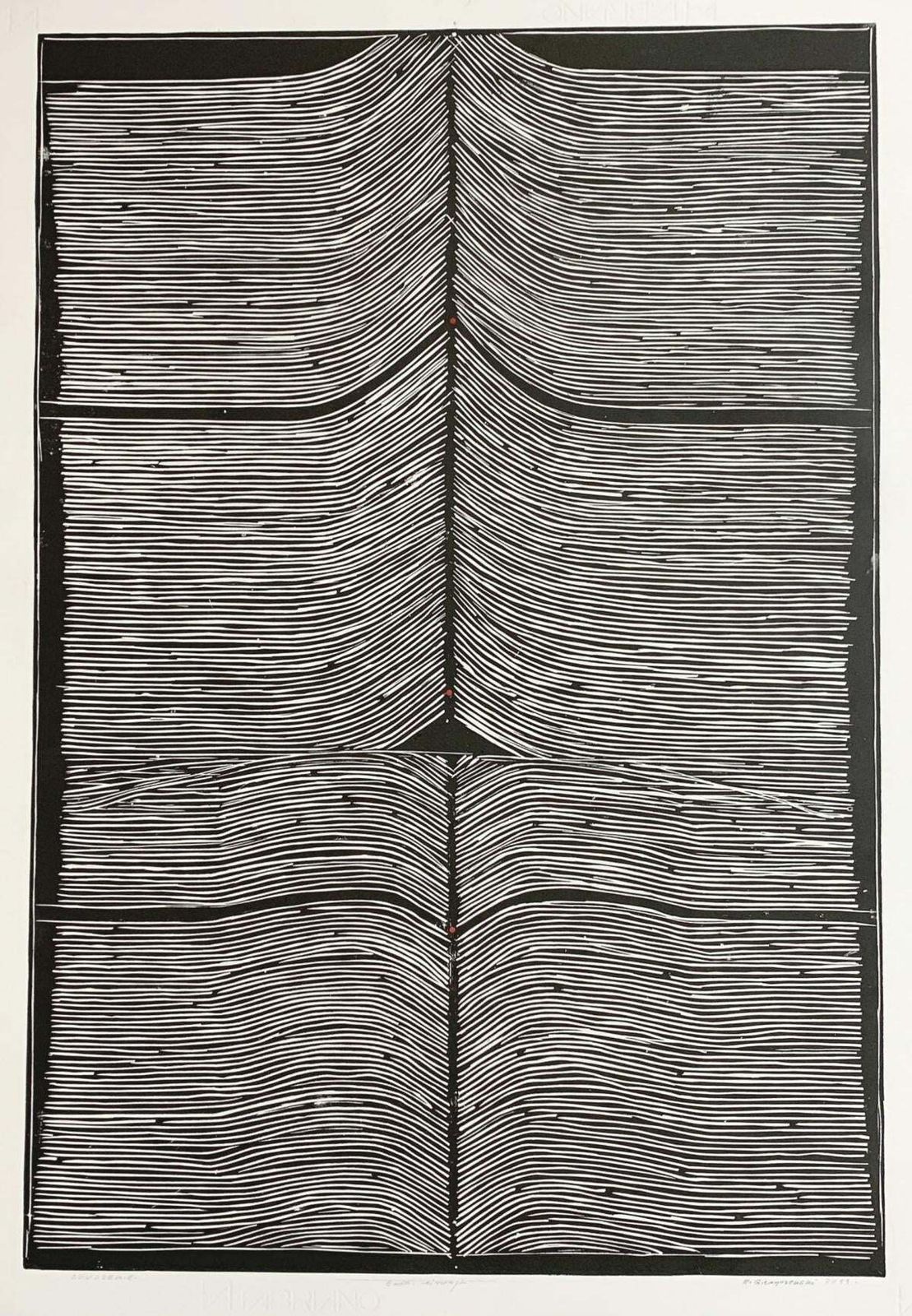 Ryszard Gieryszewskiillusion. Woodcut, Op Art, Abstract Print, Black & White, Polish Art2008 photo furniture