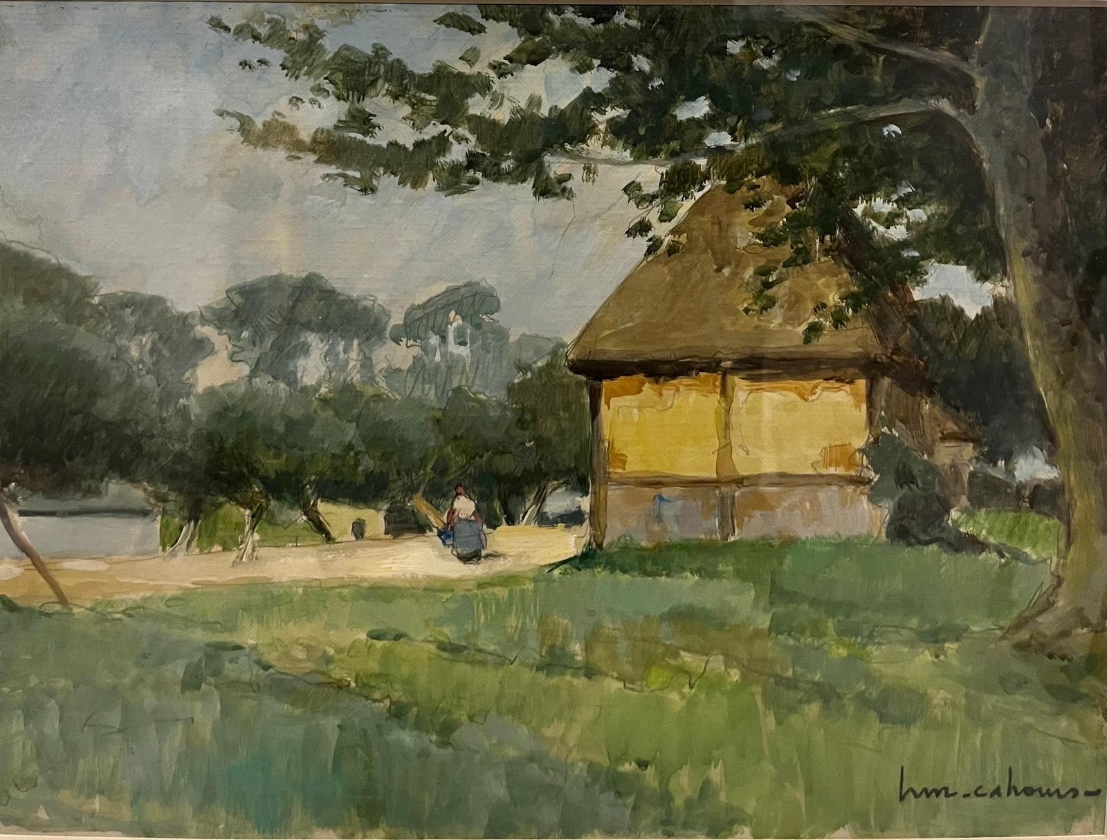 Henry Maurice Cahours"Ferme Cauchaise"   Tempera  Cm . 44 X 32  19301930 photo furniture