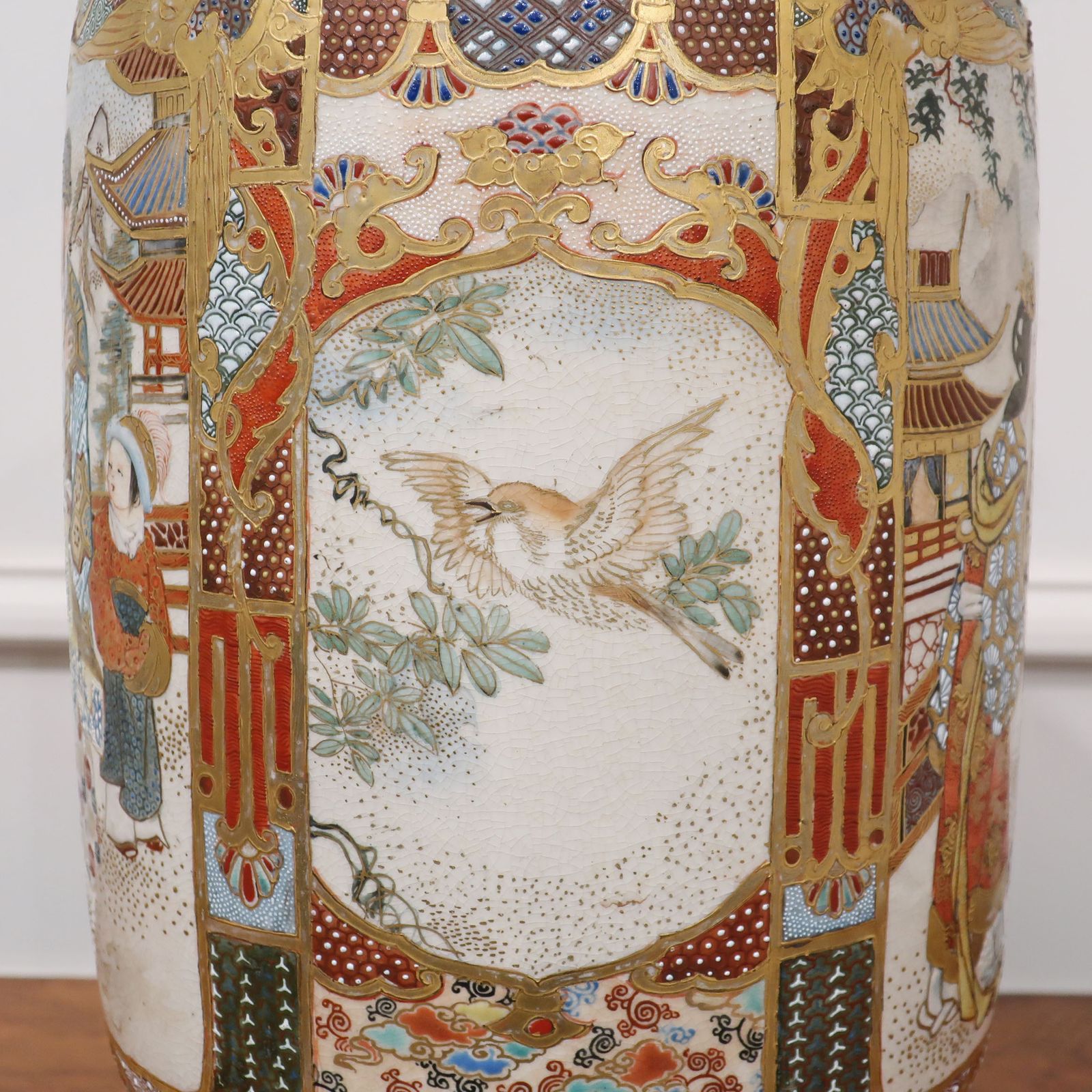 Japanese Meiji Period Satsuma Porcelain Antique Table Lamp photo buy