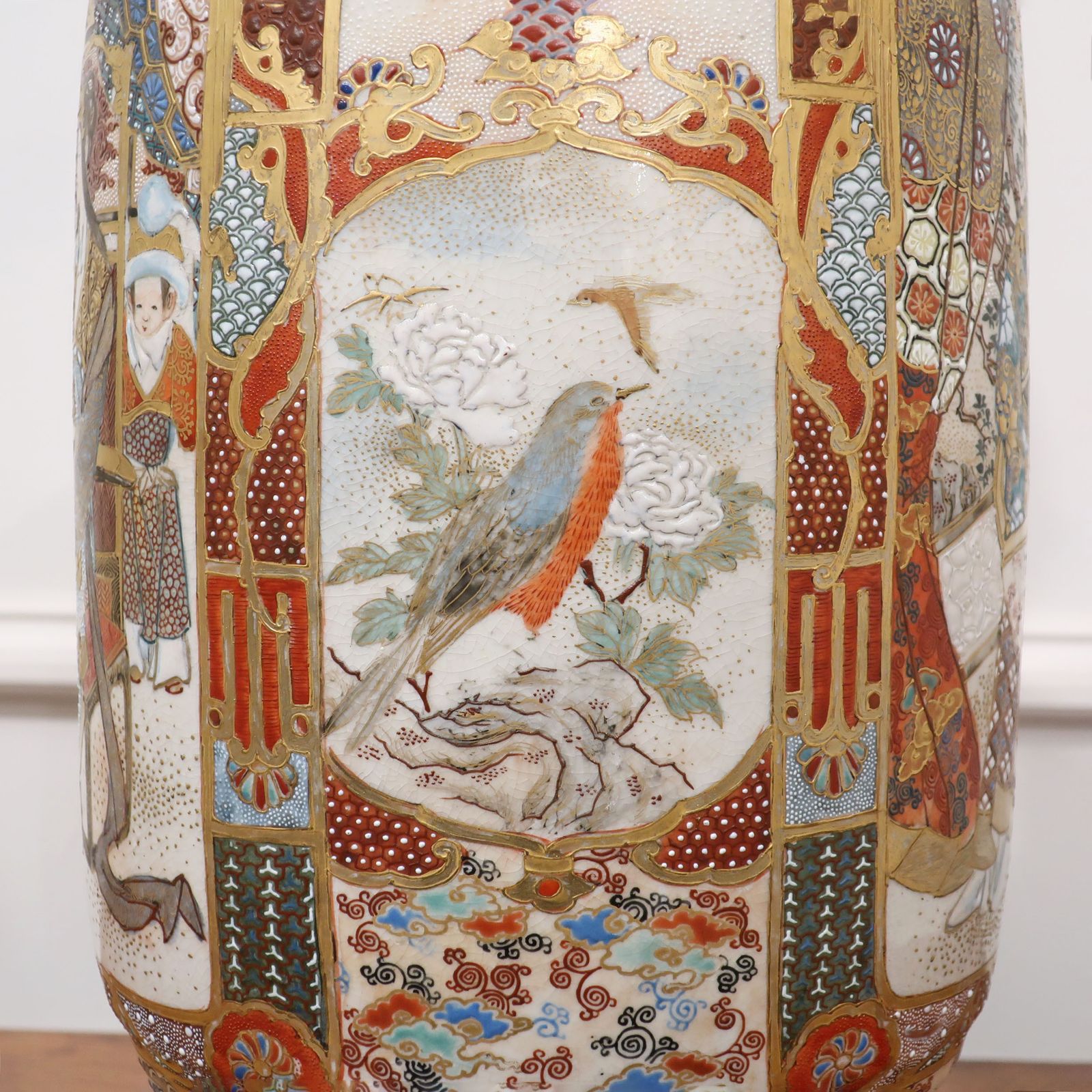 photo buy Japanese Meiji Period Satsuma Porcelain Antique Table Lamp