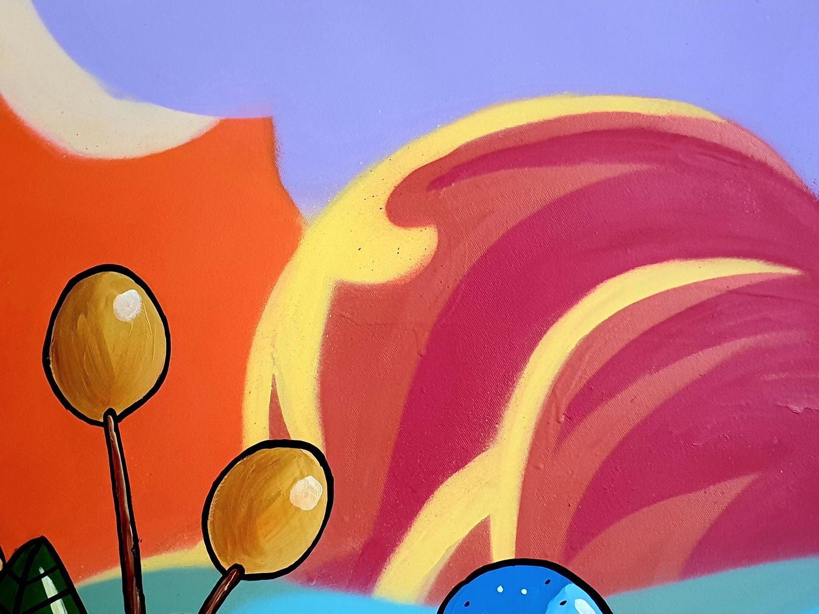 Harold Maka Street Art Large Contemporary Aerosol On Canvas. "Futuristic Landscape"2024 photo buy