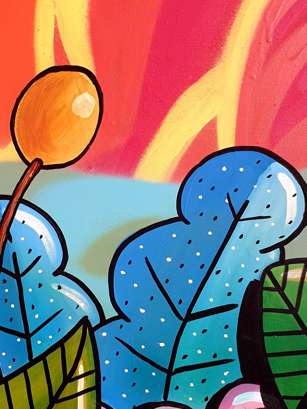 photo furniture Harold Maka Street Art Large Contemporary Aerosol On Canvas. "Futuristic Landscape"2024