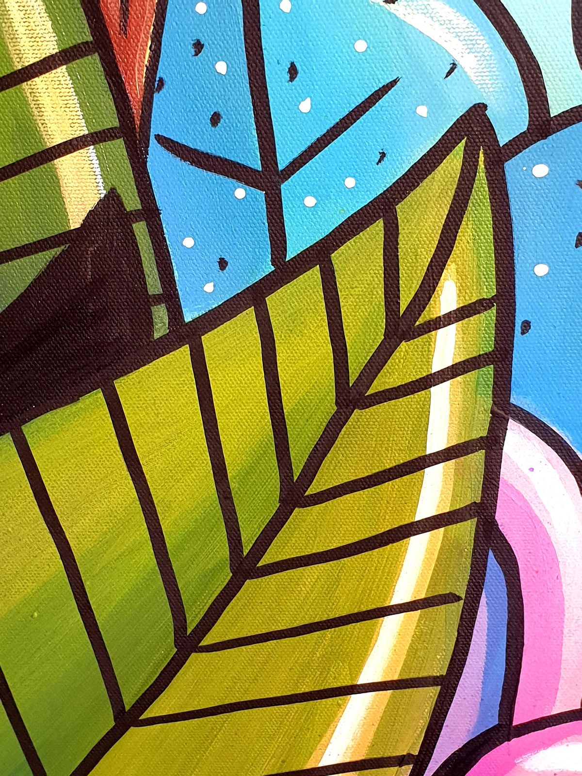 2048.0 Harold Maka Street Art Large Contemporary Aerosol On Canvas. "Futuristic Landscape"2024 photo