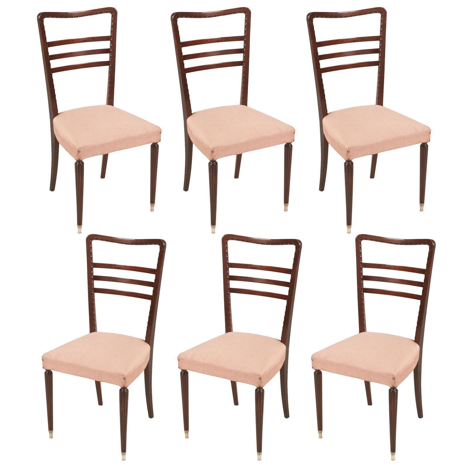 Italy Mid Century Modern Dinner Table With Six Chairs By Paolo Buffa In Mahogany, Cantù photo furniture