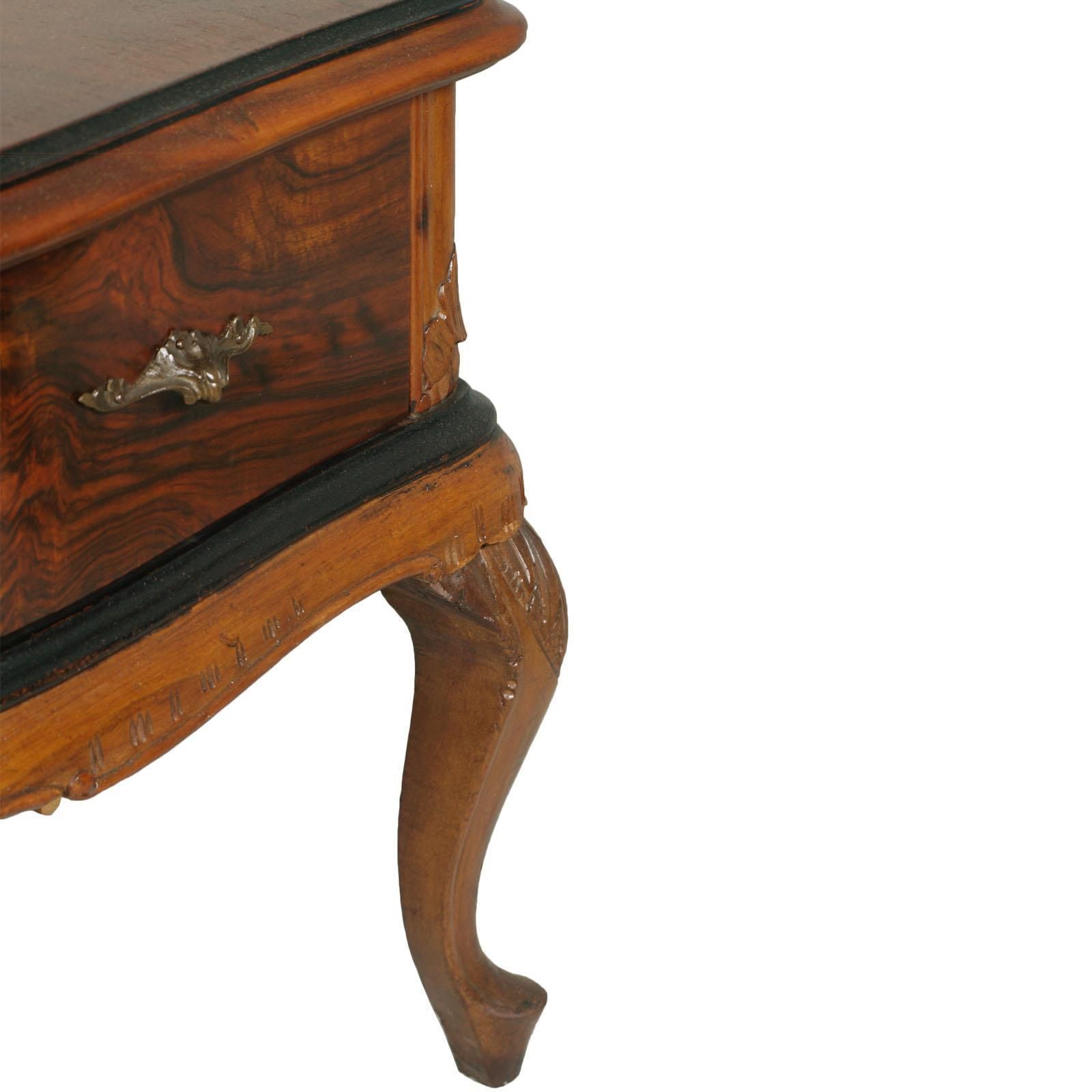 photo for sale 1920s Antique Vanity Baroque Venetian, Beveled Mirror, Hand Carved Walnut & Burl