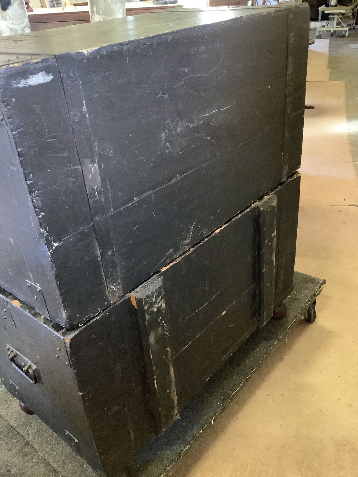19th Century Irish Mahogany Campaign Chest Of Drawers In 2 Sections Made In Dublin photo furniture