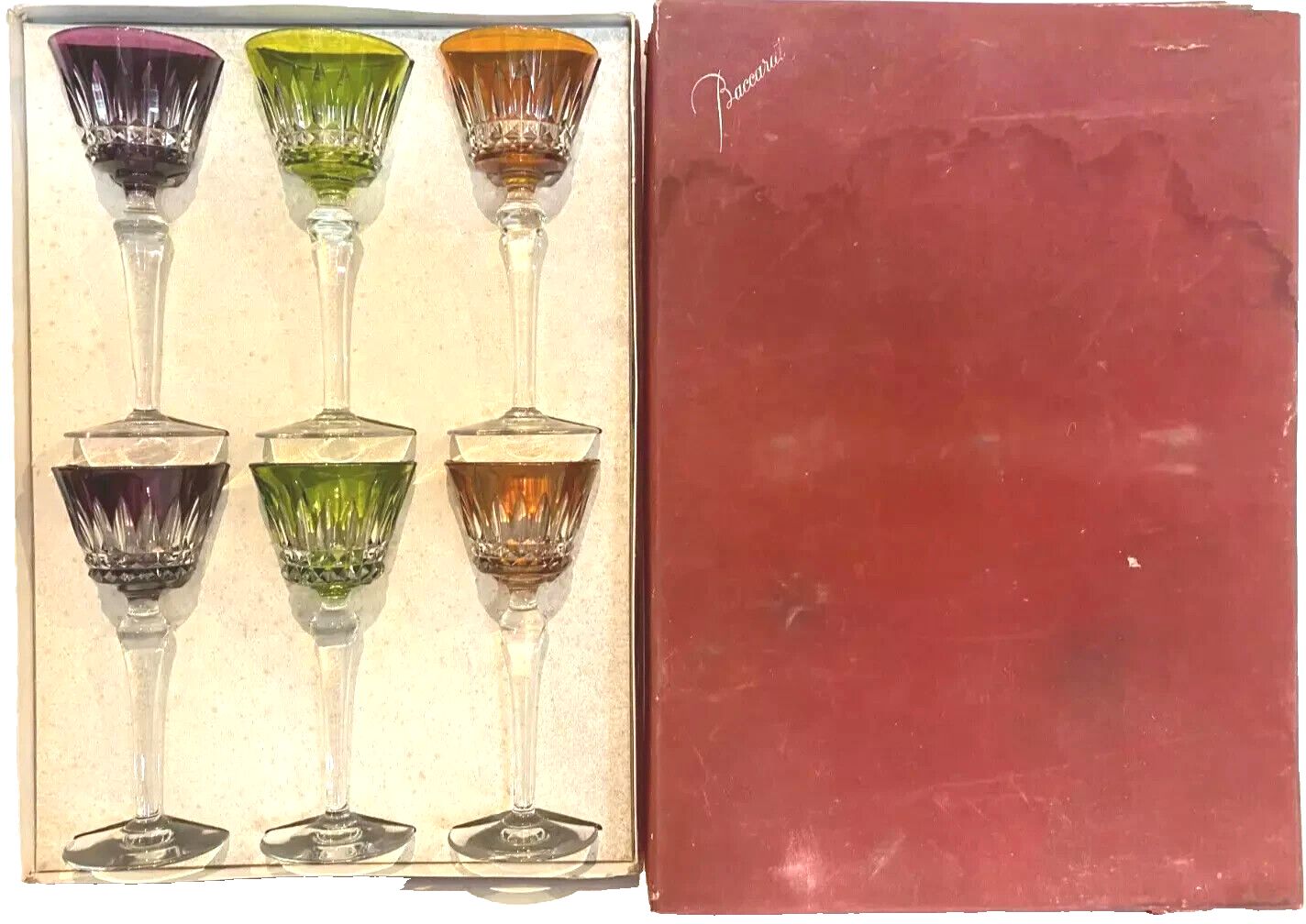 Suite Of Six Cut Crystal Glasses From The House Of Baccarat XX Century photo for sale