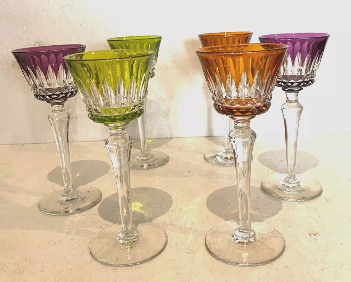 Suite Of Six Cut Crystal Glasses From The House Of Baccarat XX Century photo vinterior