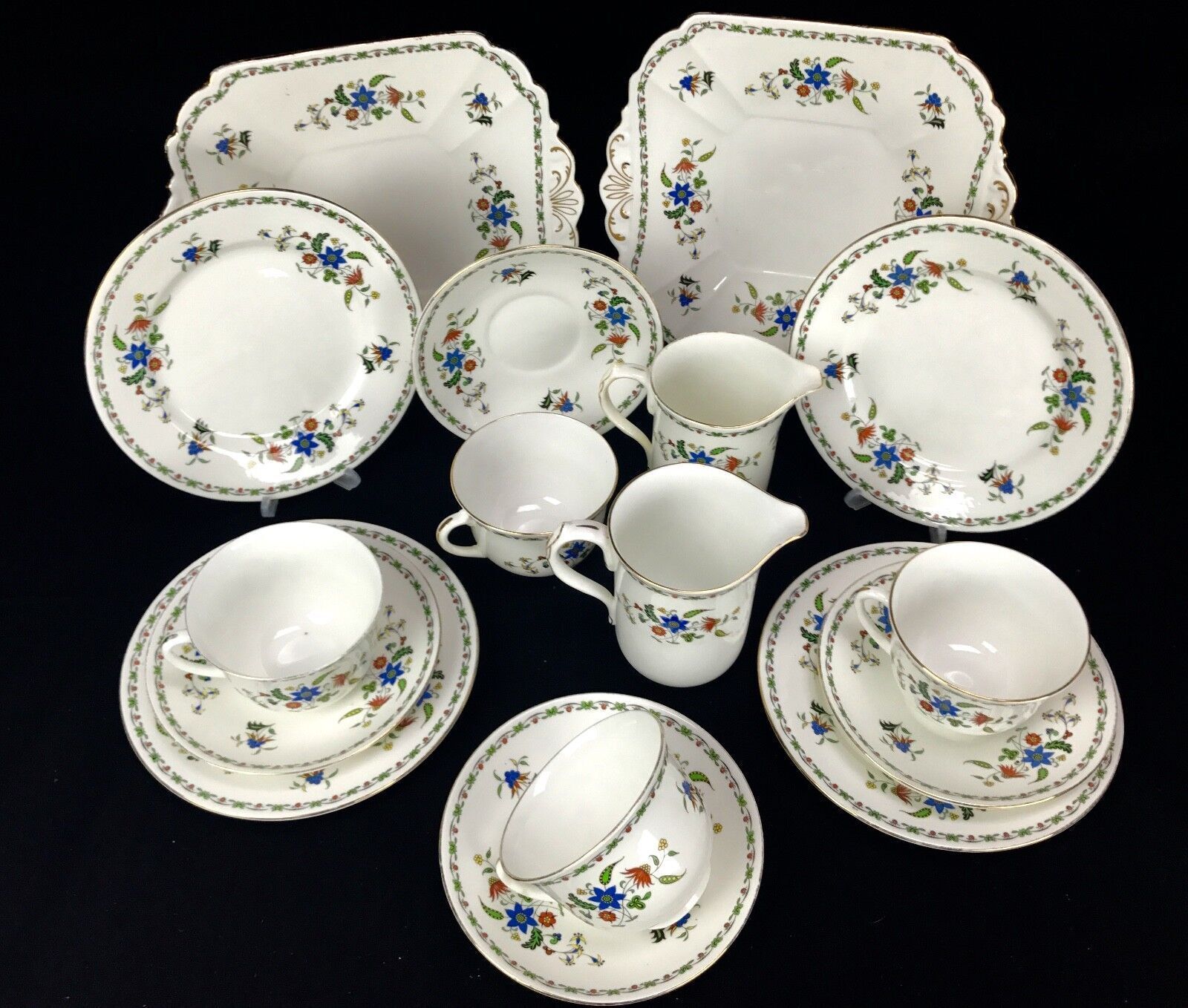 Shelley Tea Set Chelsea 11280 For 4 People / Trio / Vintage 20th Century / Cup photo vinterior