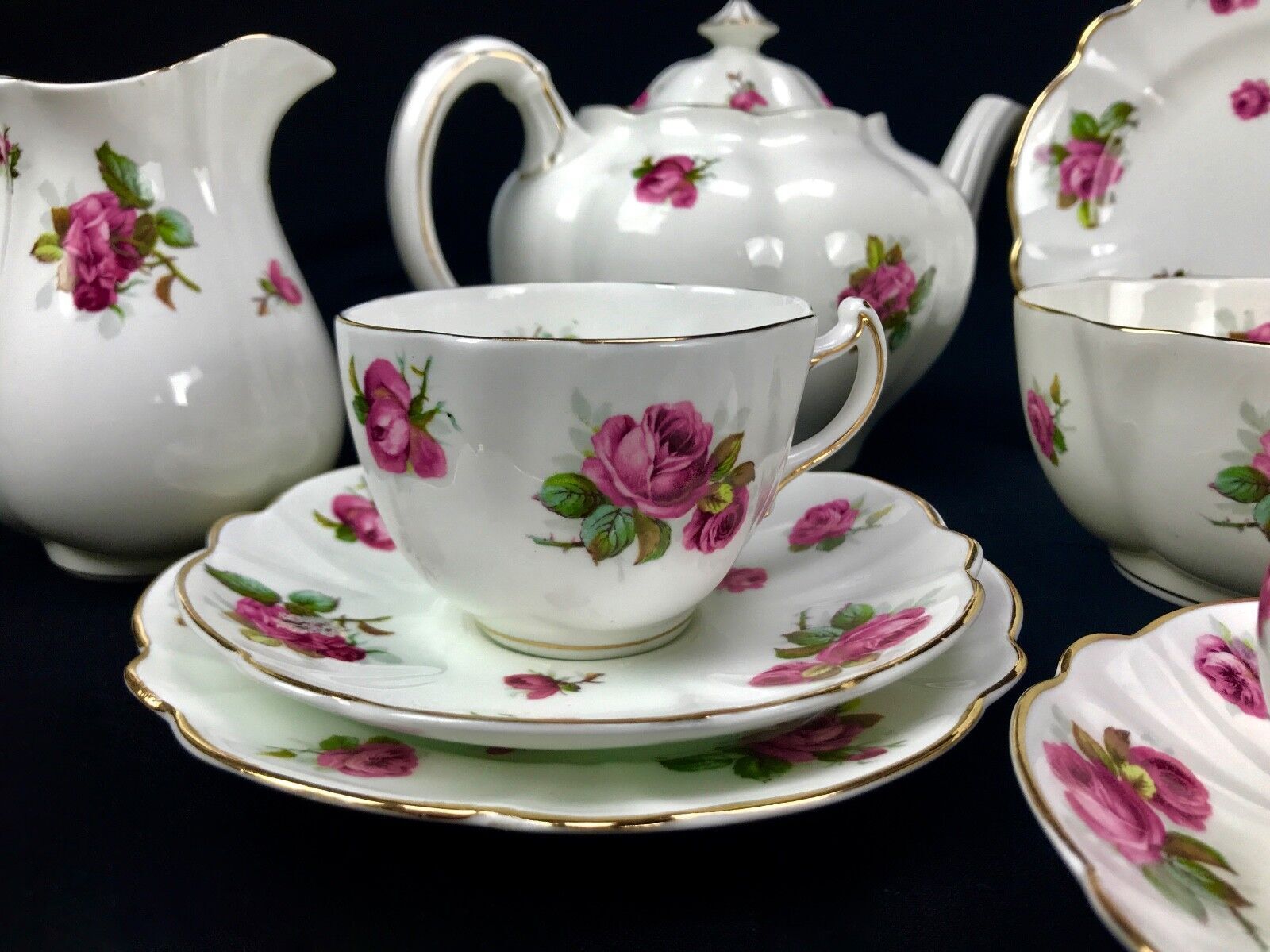 Victorian China Tea Set By Waring And Gillow London / Rose Bud / Tea Pot Rare photo furniture