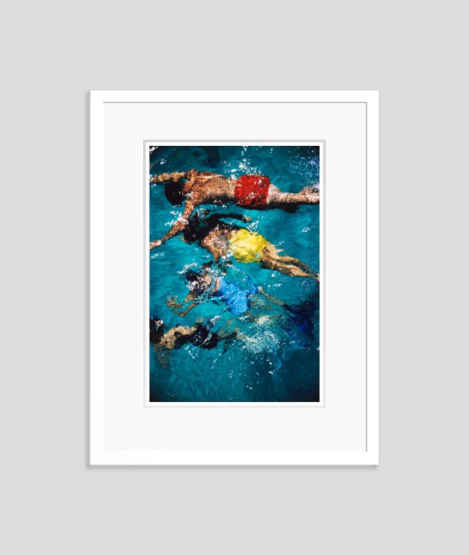 Slim Aarons 'Swimming In The Bahamas' Framed White photo furniture