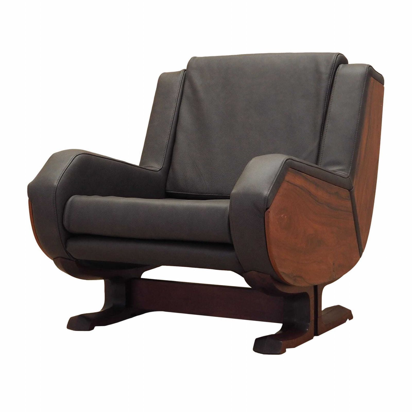 Leren Fauteuil, Italiaans Design, Ca. Jaren 1970, Productie: Italië