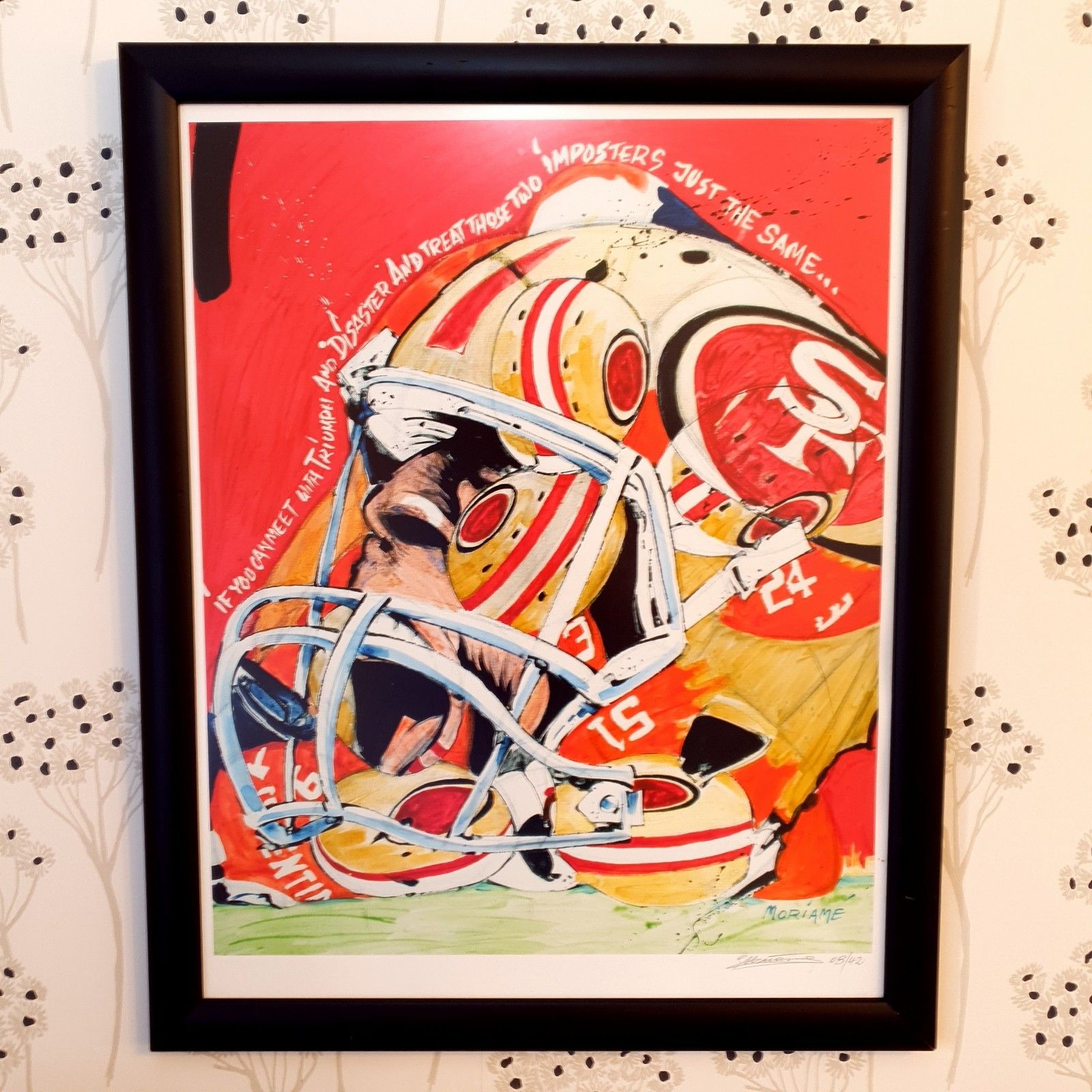 San Francisco 49ers Print Nfl American Football Ltd Ed 8/42 Framed Stefan Moriame