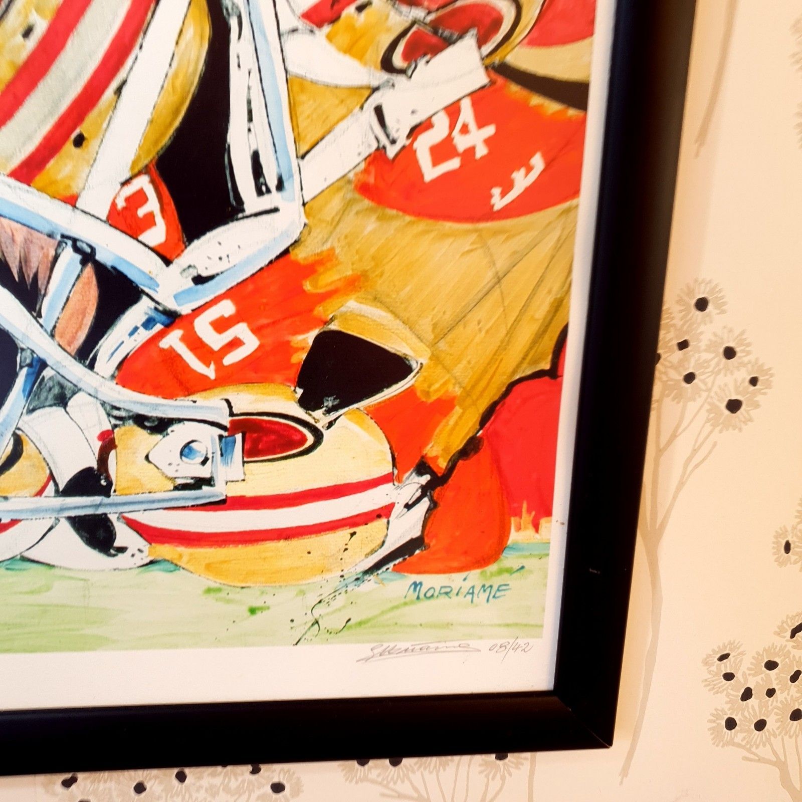Art San Francisco 49ers Print Nfl American Football Ltd Ed 8/42 Framed Stefan Moriame photo
