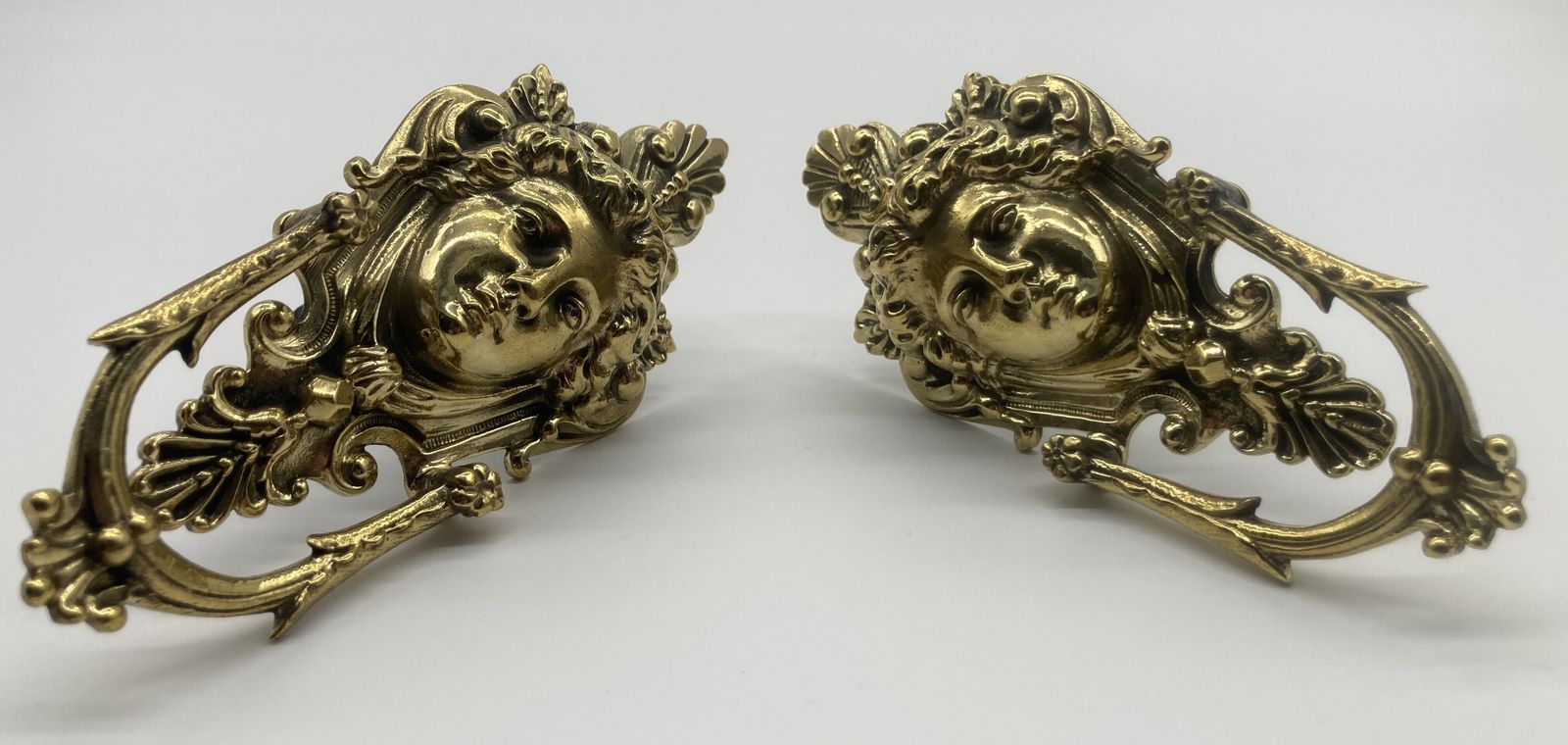 A Pair Of 19th Century Neo   Classical Style Brass Pulls photo furniture