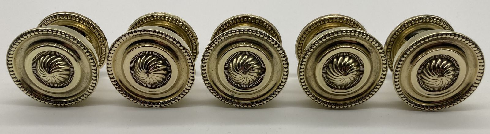 Set Of Five Georgian Style Brass Cupboard Knobs