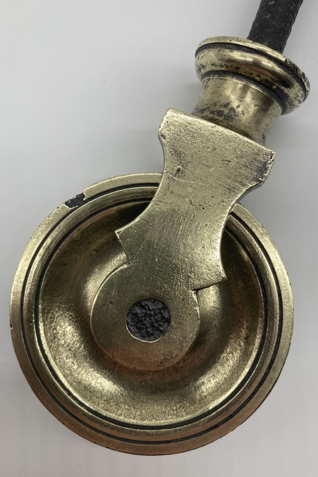 18th Century Bronze And Steel Pulley photo for sale
