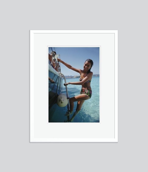 Slim Aarons 'Sardinian Holiday' Framed White photo furniture