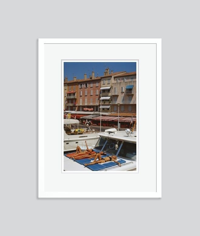 Slim Aarons 'Saint Tropez' Framed White photo furniture