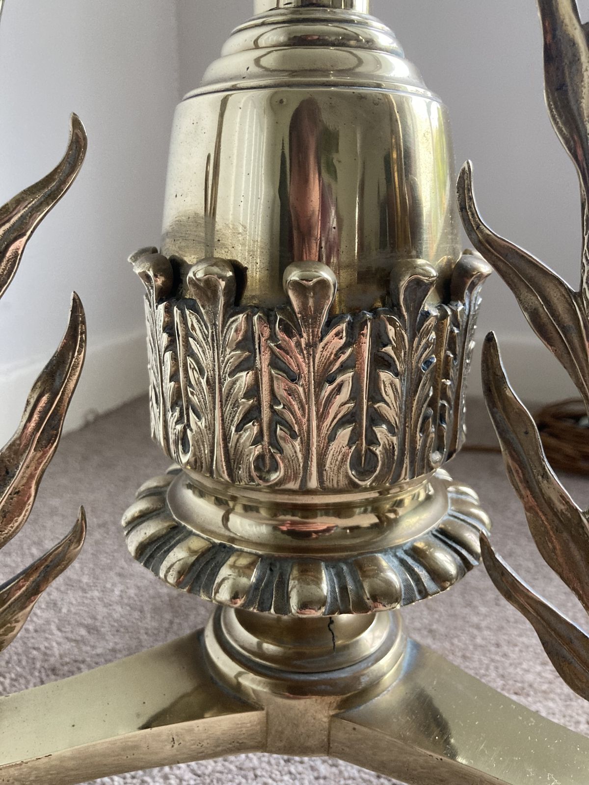 19th Century Brass Standard Lamp In The Manner Of Benson photo furniture