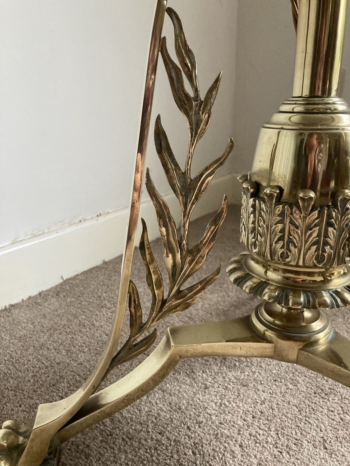 19th Century Brass Standard Lamp In The Manner Of Benson photo for sale