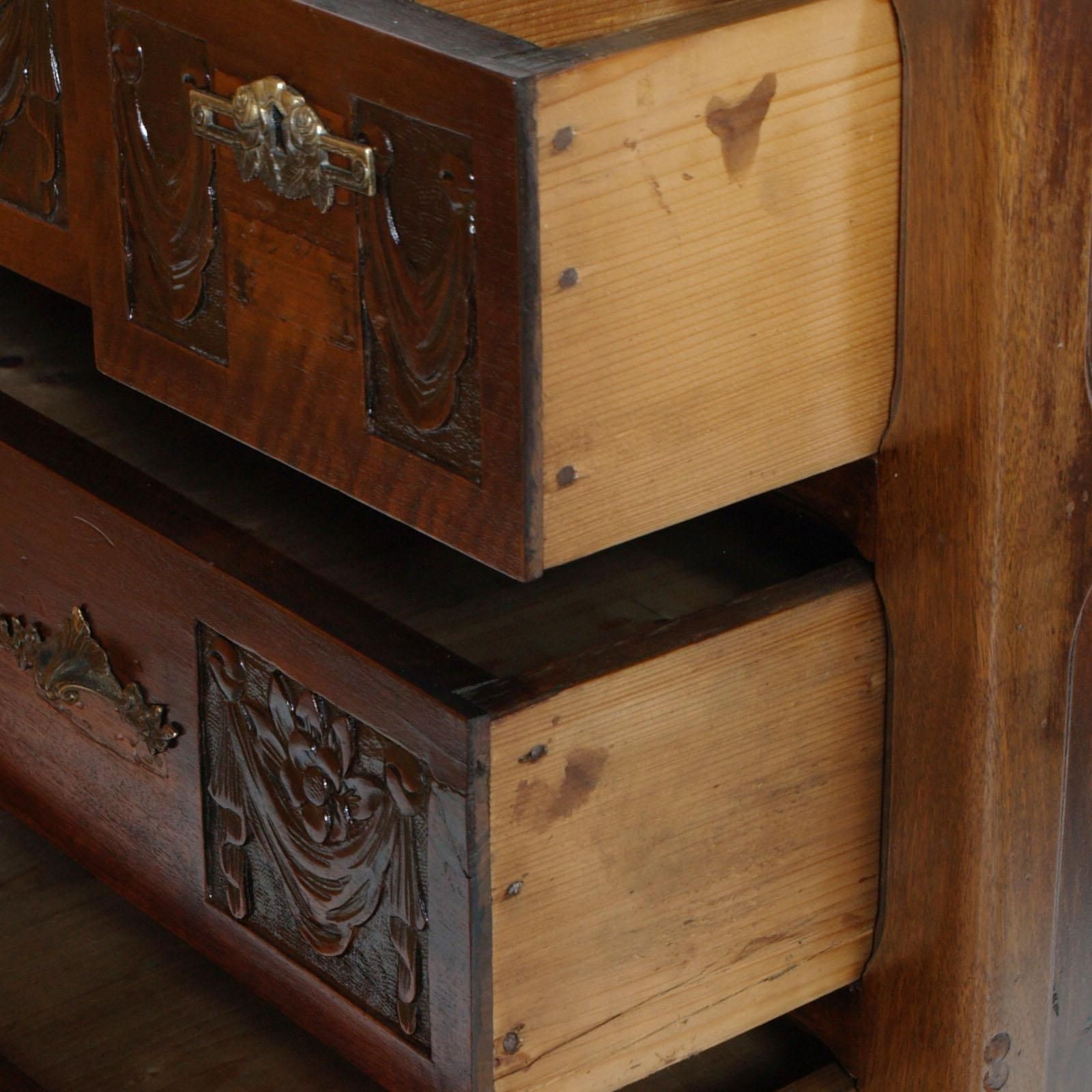 Art Nouveau Chest Of Drawers With Marble Top, Italy, Circa 1900, Beveled Mirror photo buy