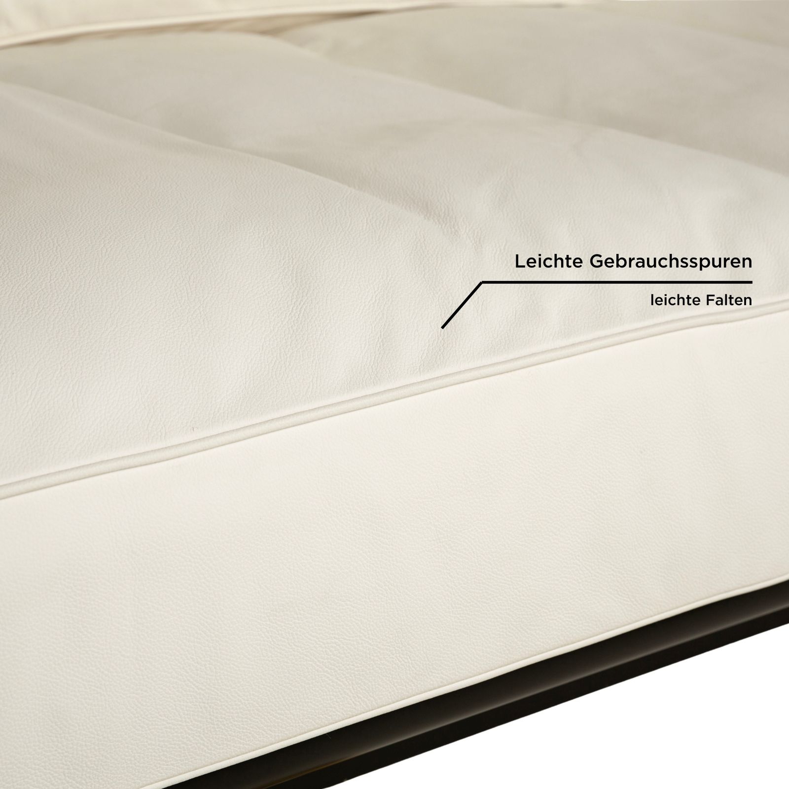 photo for sale Draenert Leather Lounger Cream White Sofa Black Gold Manual Function