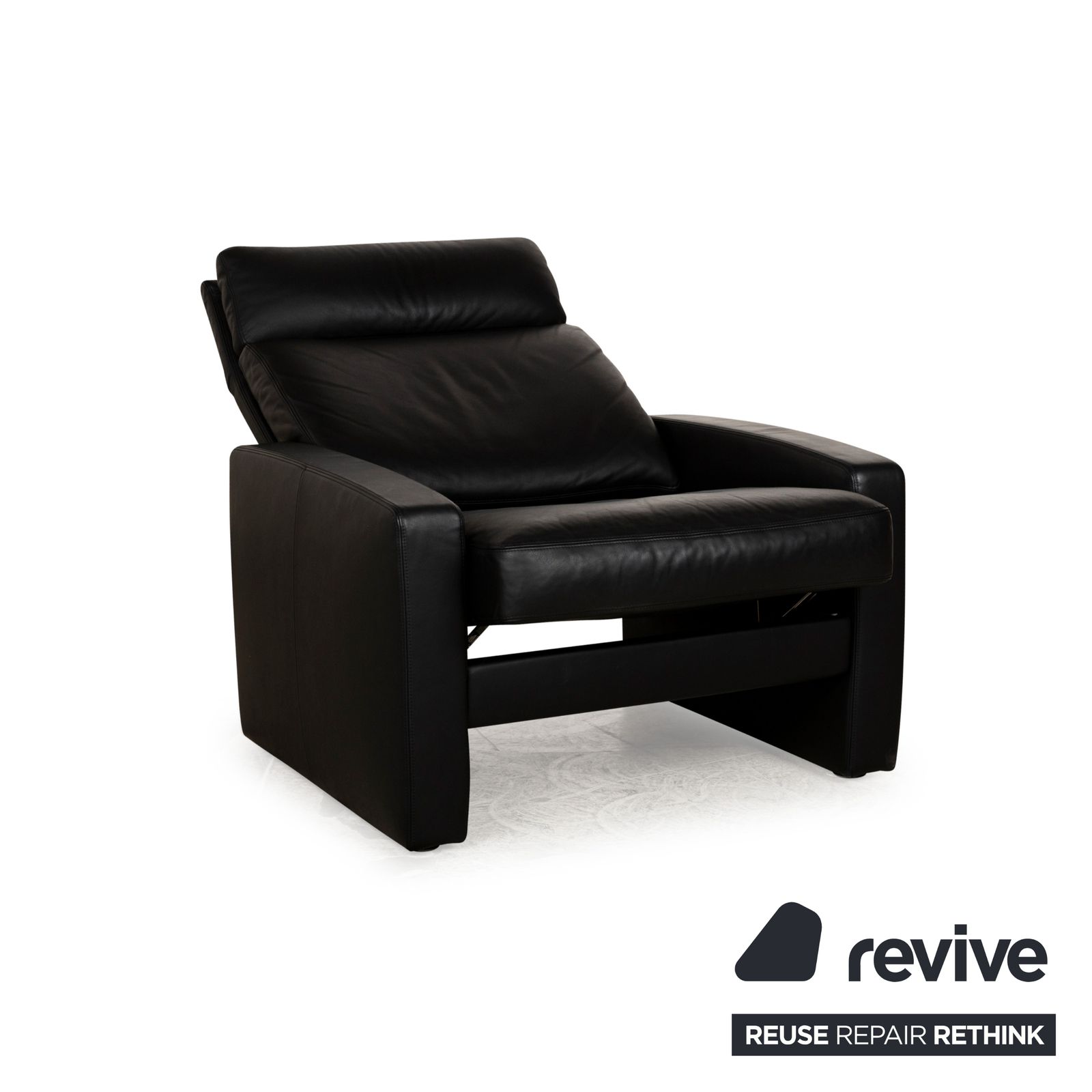 Fauteuil Erpo Just Relax en cuir noir, fonction manuelle photo Mobilier