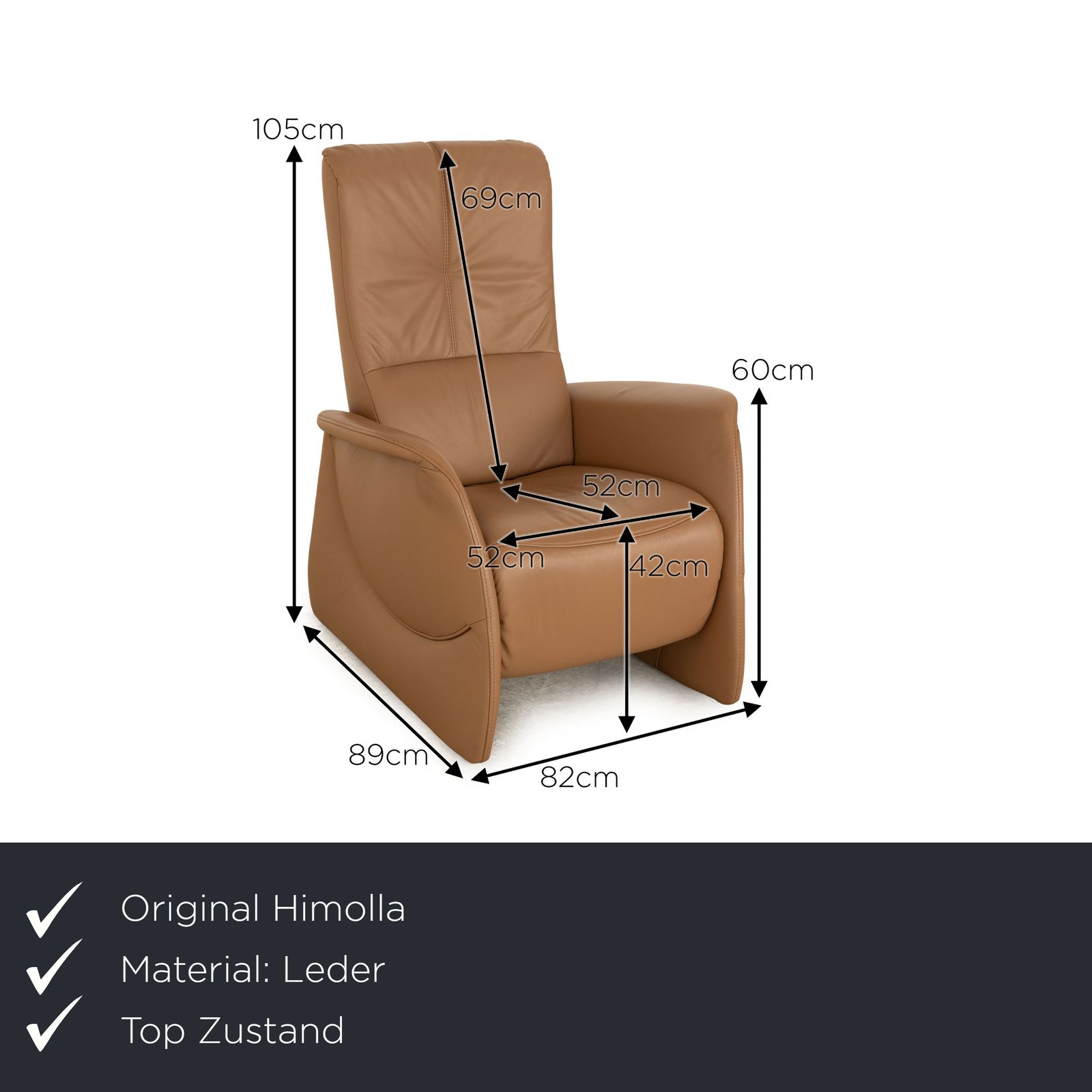 Himolla Cumuly Leather Armchair Brown photo furniture