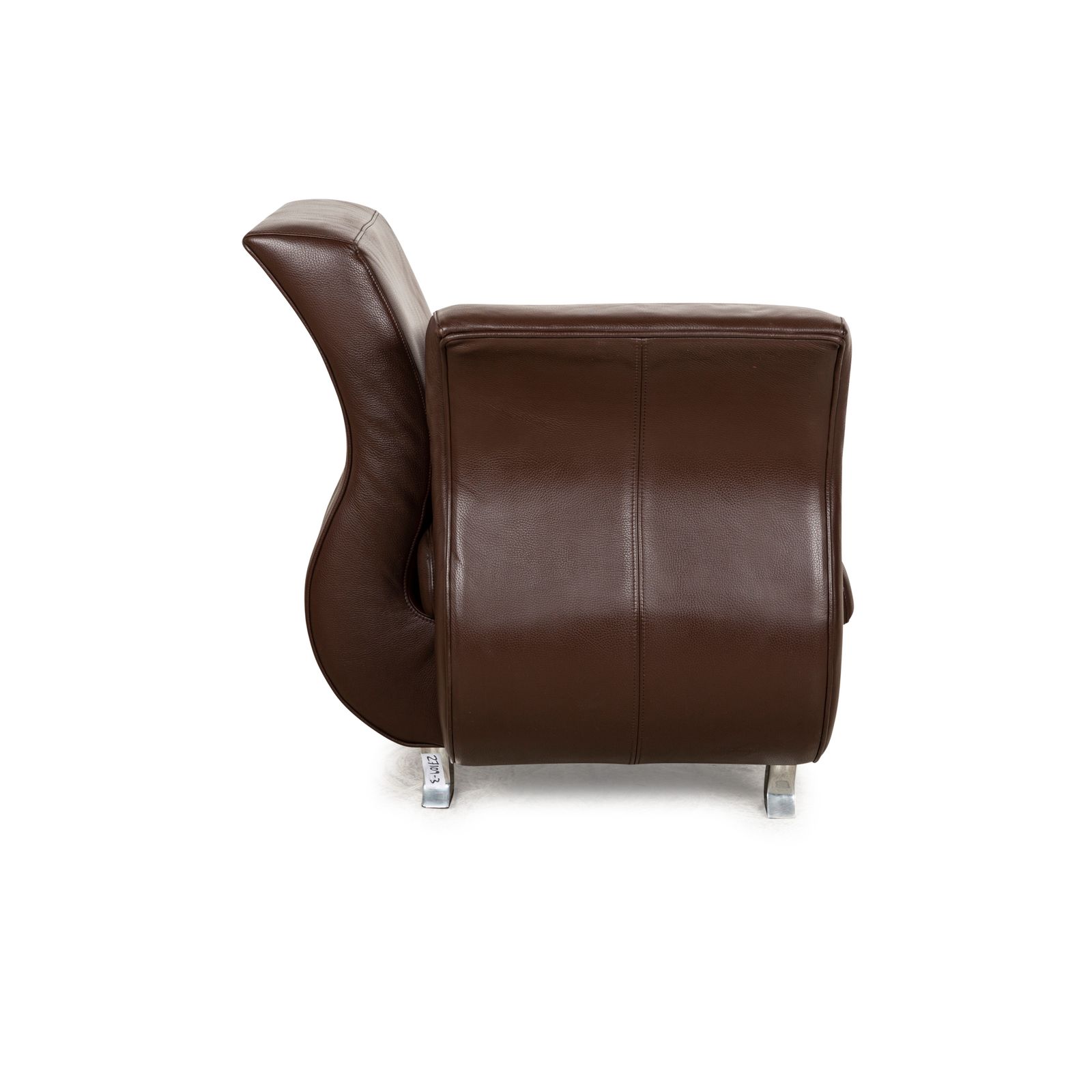 photo furniture Fauteuil Bretz Moon en cuir brun