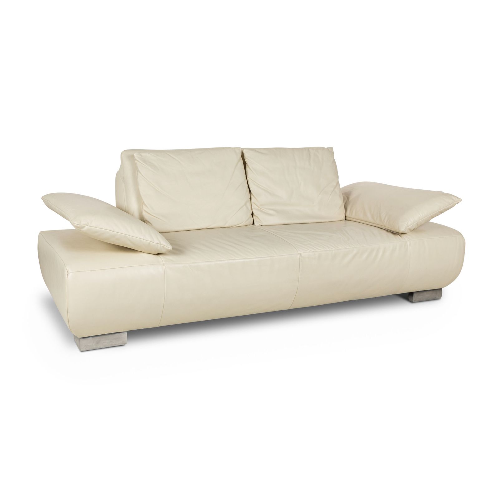Koinor Volare Leather Three Seater Sofa Cream Manual Function photo for sale