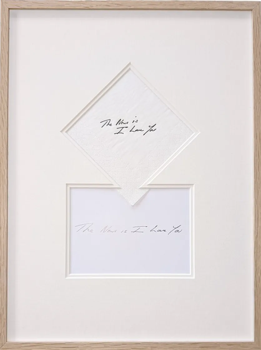Tracey Emin The News Is I Love You, Oak Frame