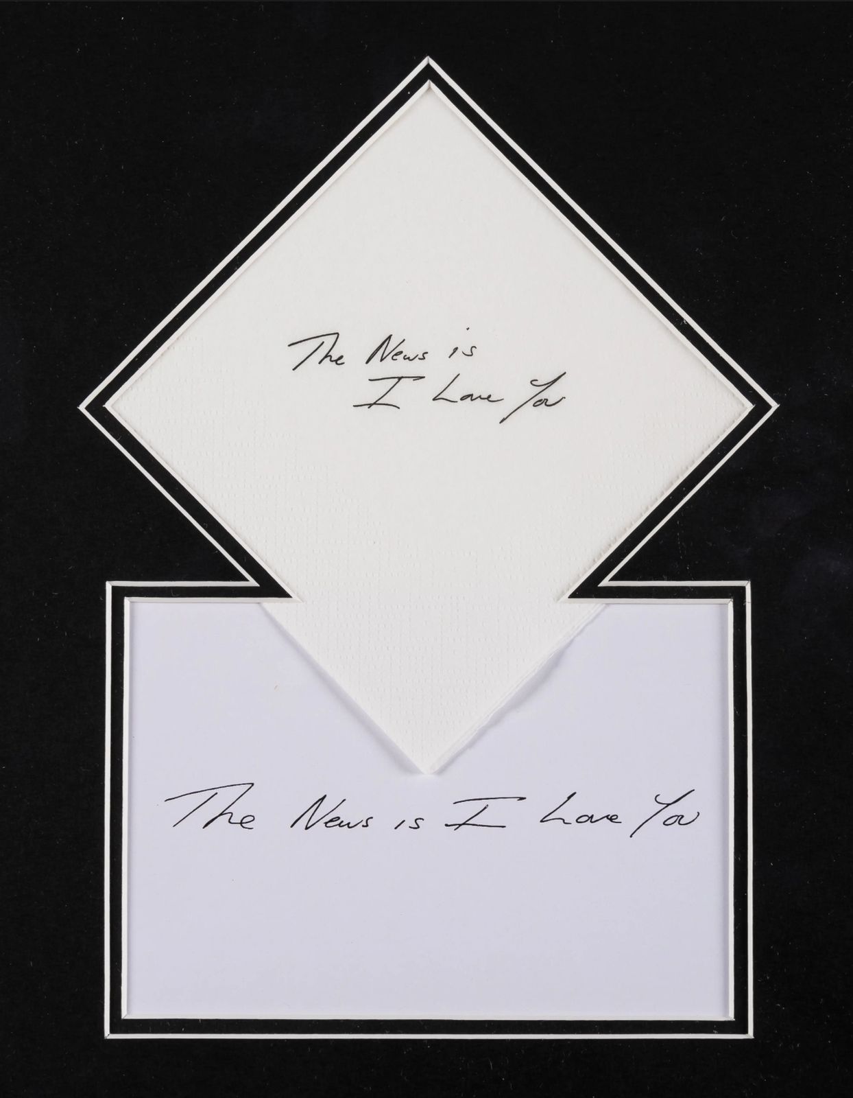 Tracey Emin The News Is I Love You, Black Frame