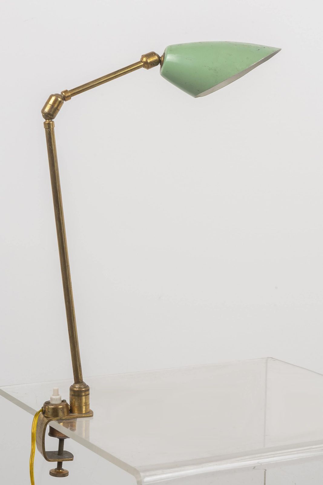 Italian Articulated Desk Lamp With Clamp Fixing, 1950s photo for sale