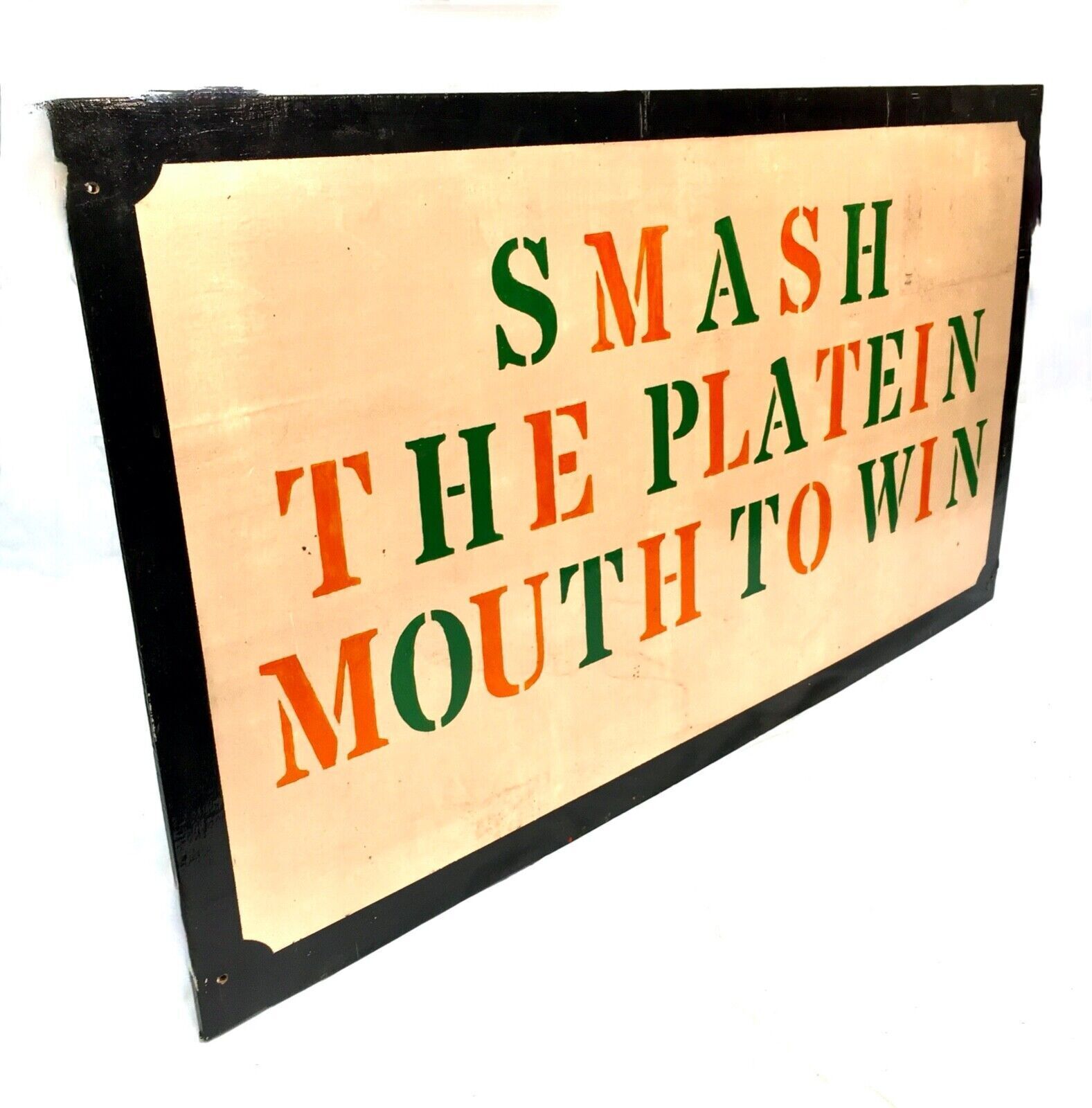 Art Vintage 20th Century Travelling Fairground Plate Smash / Ball Throw Boards Game photo