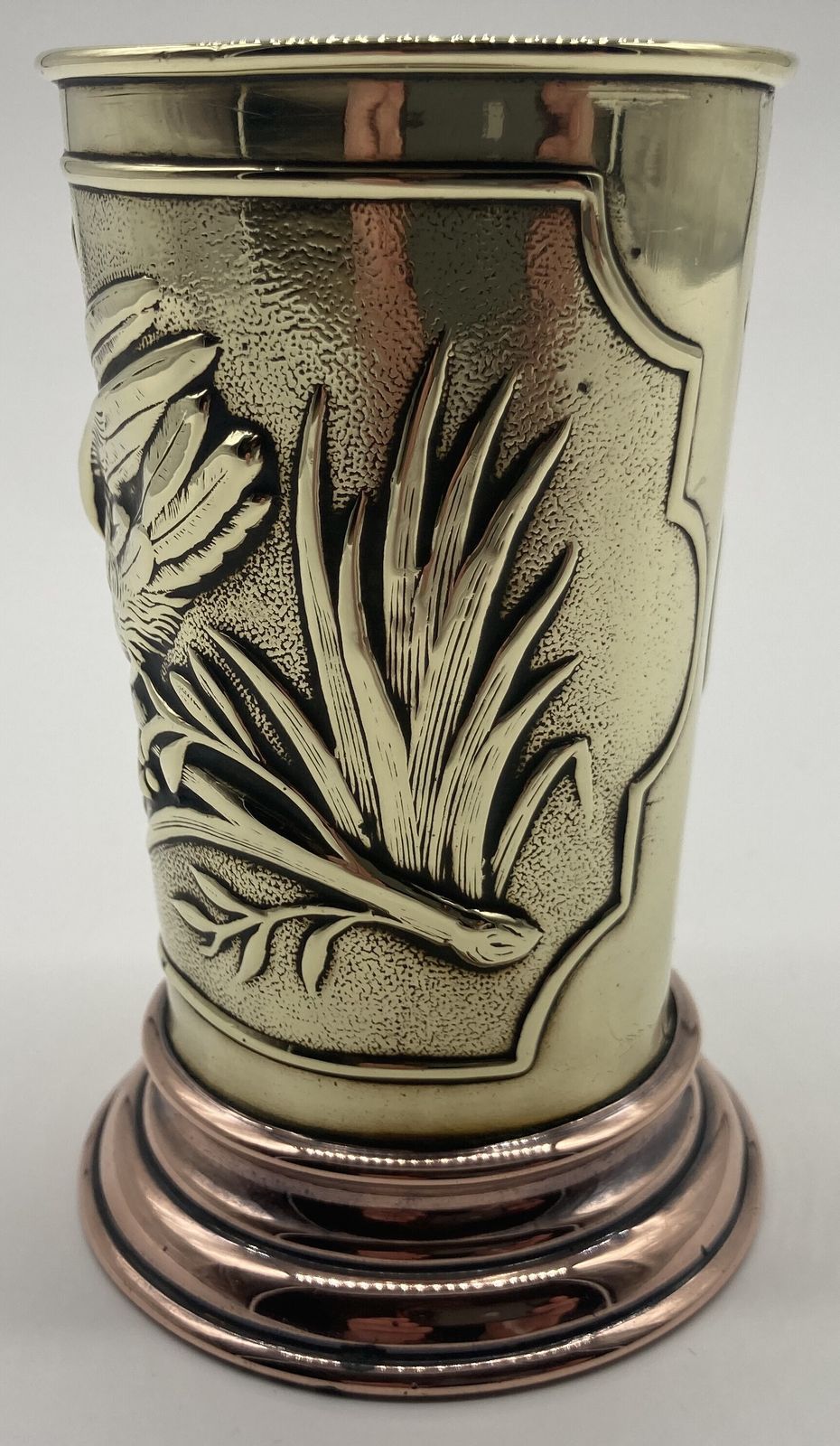 A Late 19th Century Aesthetic Copper And Brass Vase photo for sale