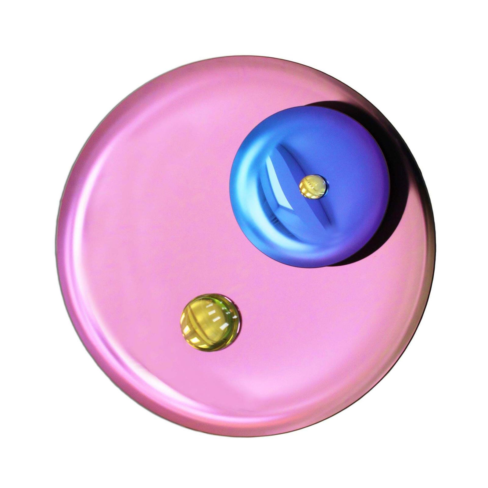 Contemporary Sculptural Pink Glass French Concave Mirror photo furniture