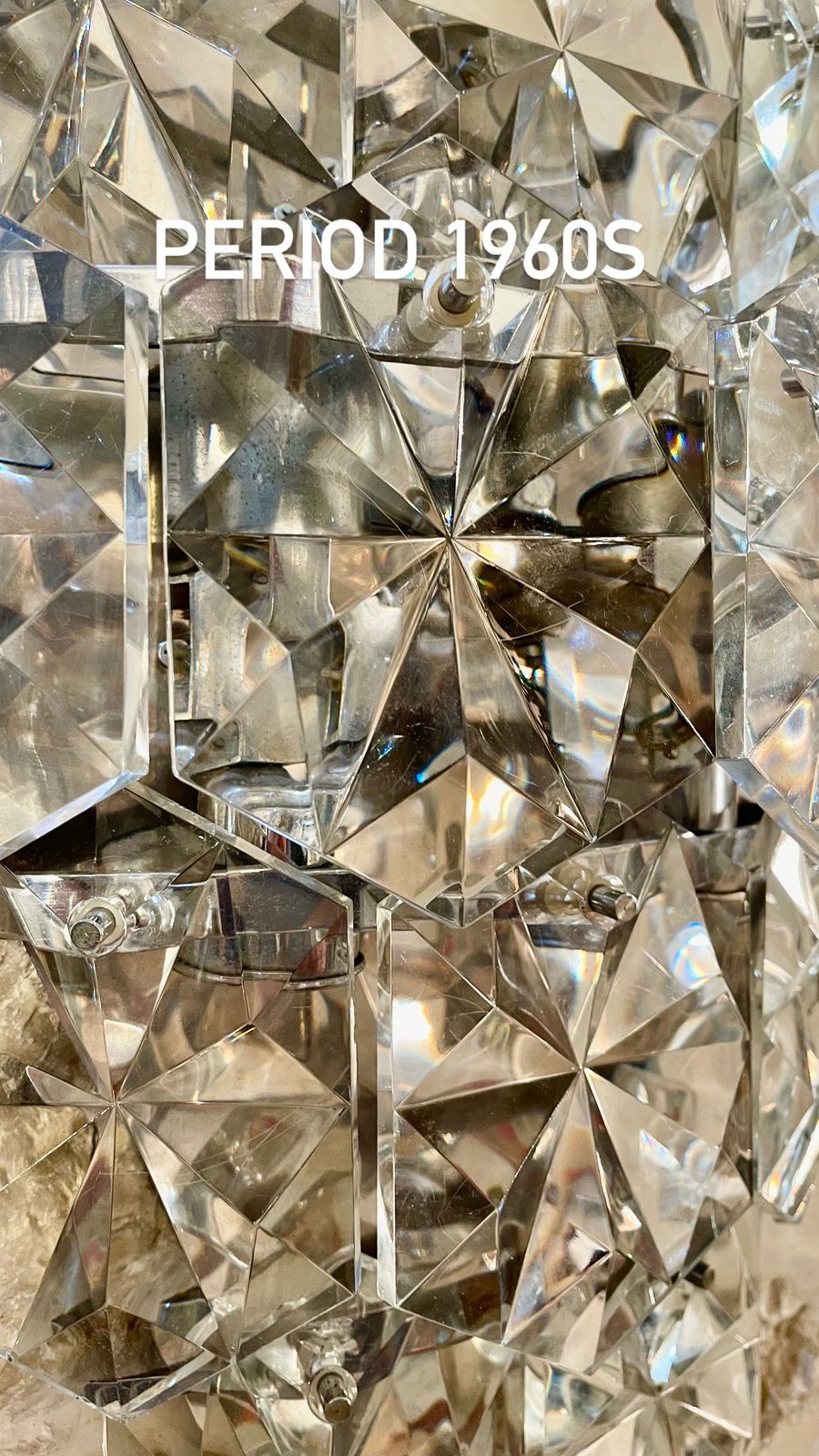 photo furniture Kinkeldey Glass Wall Lighting With Chrome Structure , 1970s