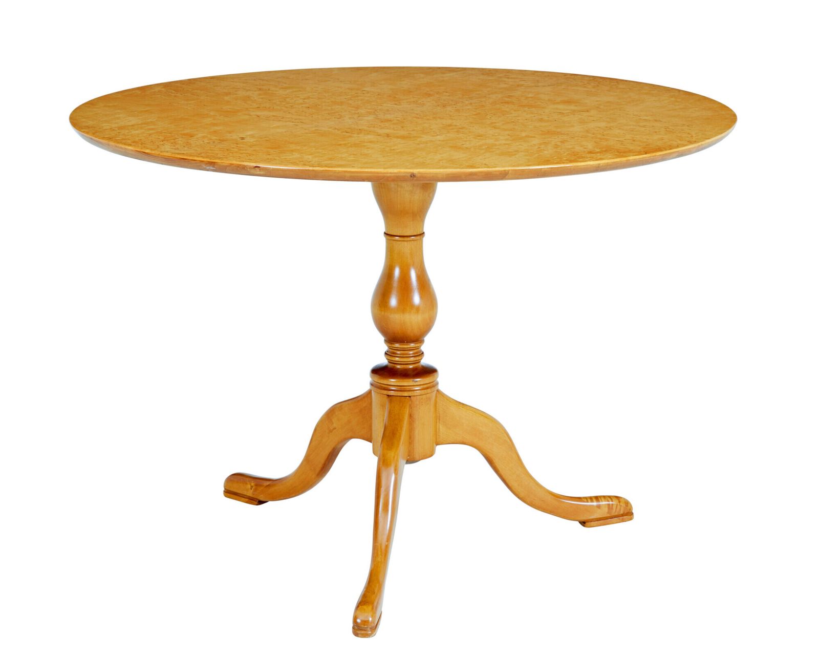 Swedish Mid Century Circular Birch Occasional Table