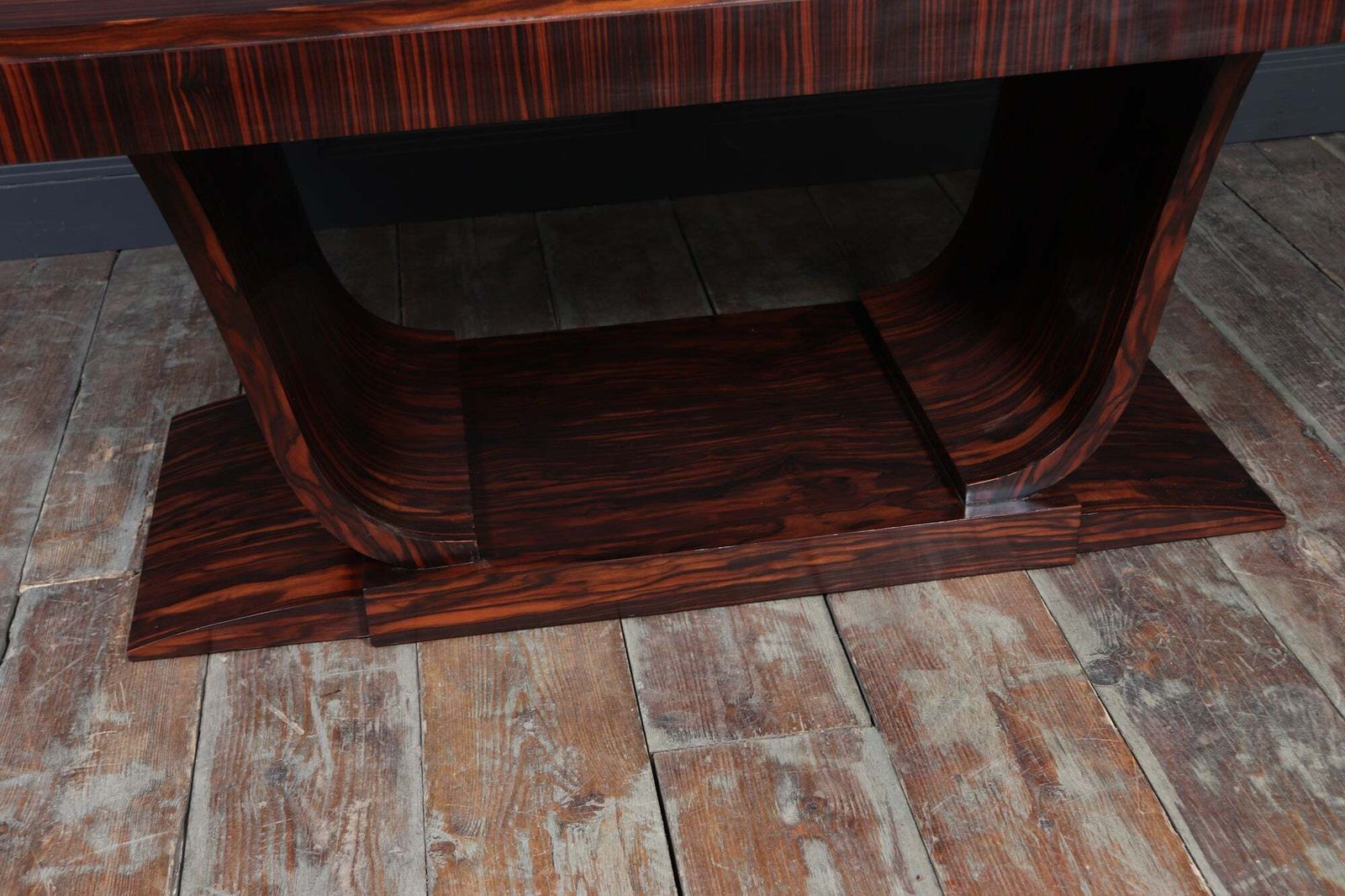 French Art Deco Dining Table In Macassar Ebony photo vinterior