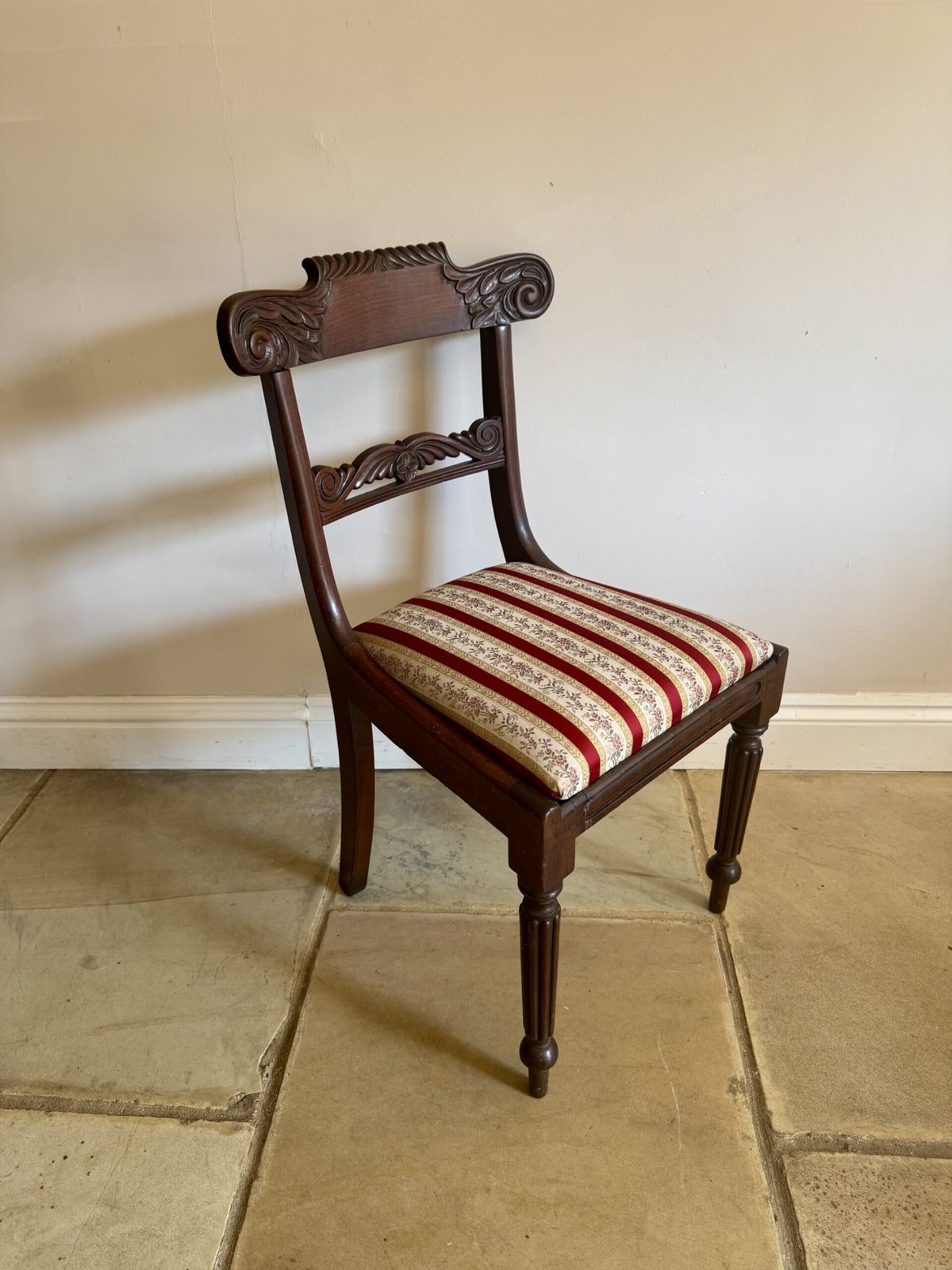Elegant Set Of Four Antique Regency Quality Mahogany Dining Chairs photo Furniture