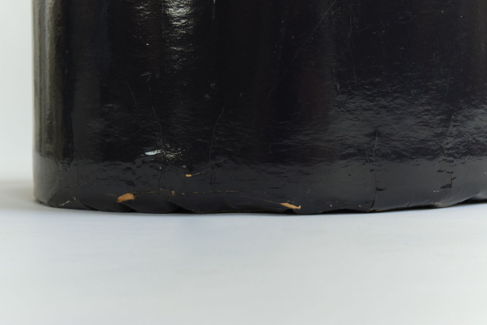 Vintage Black Tomotom Cardboard Side Table By Bernard Holdaway For Hull Traders Furniture photo for sale