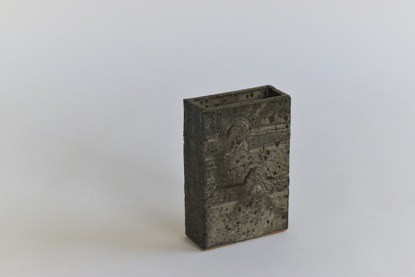 Vintage Studio Pottery Ceramic Slab Built Vase photo for sale